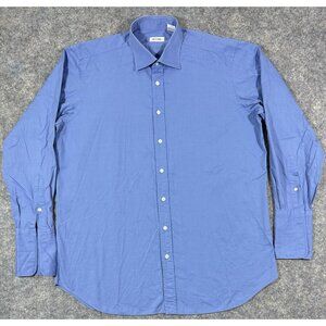 Vtg Ascot Chang Mens Dress Shirt Sz 16.5 Bespoke Custom French Cuff Hong Kong